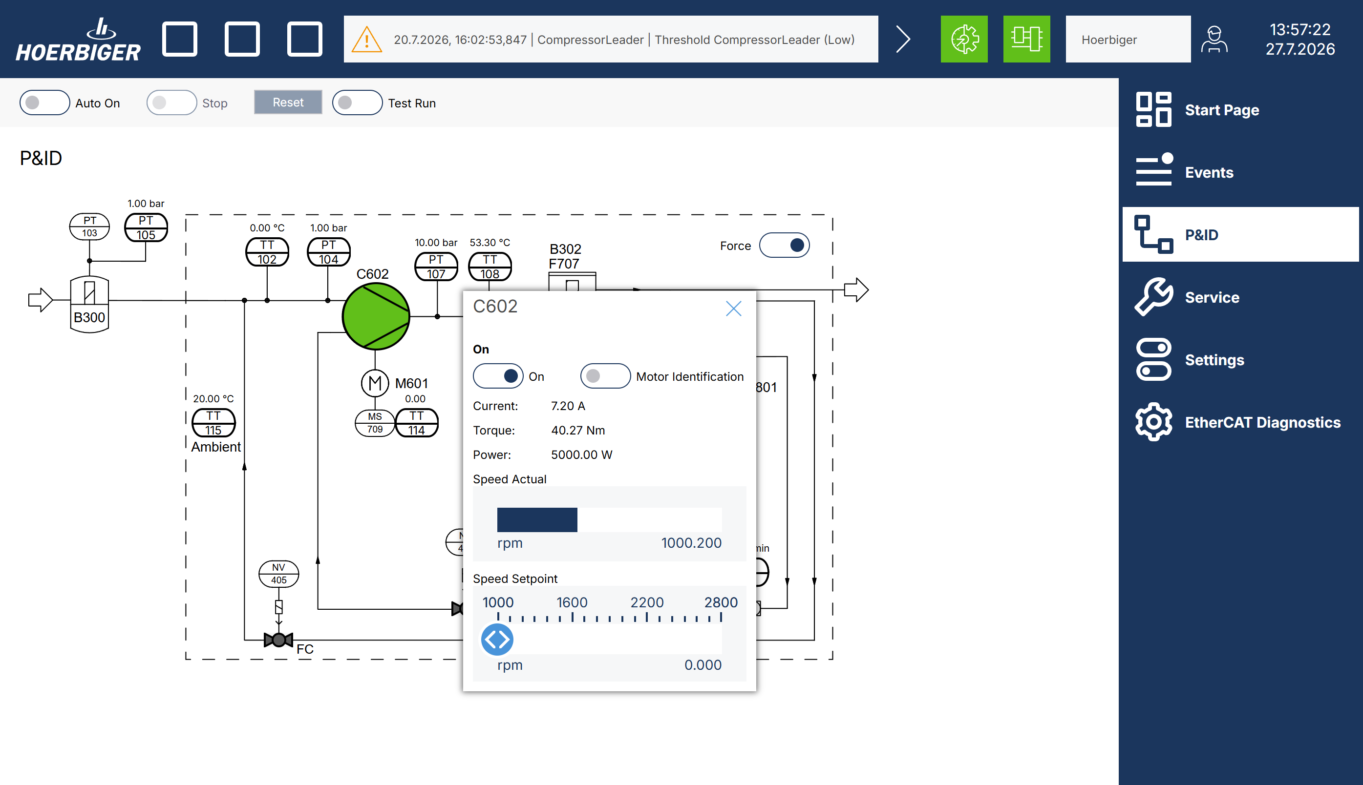 Hoerbiger ERS P&ID HMI Screen